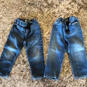 Lot of 2 Sz 24mo OshKosh Straight Leg Toddler Boys Jeans